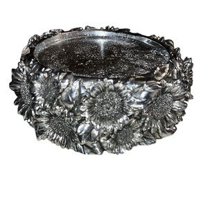 Elegant Silver Floral Decorative Accent